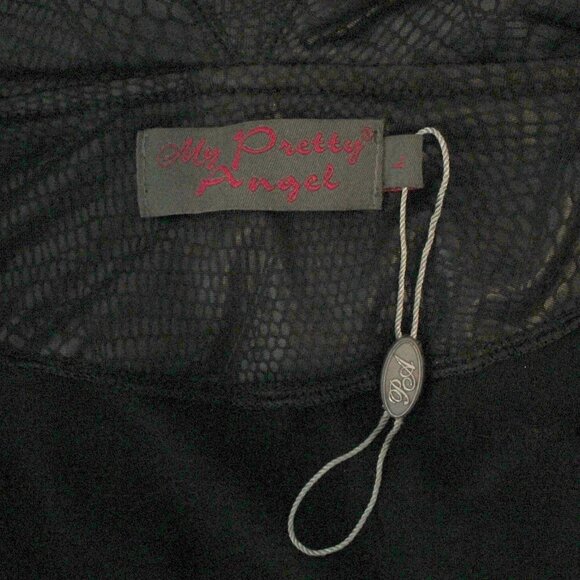 My Pretty Angel Black Zebra Snake Skin Print Detail Belted Cardigan Jacket L - Picture 5 of 6